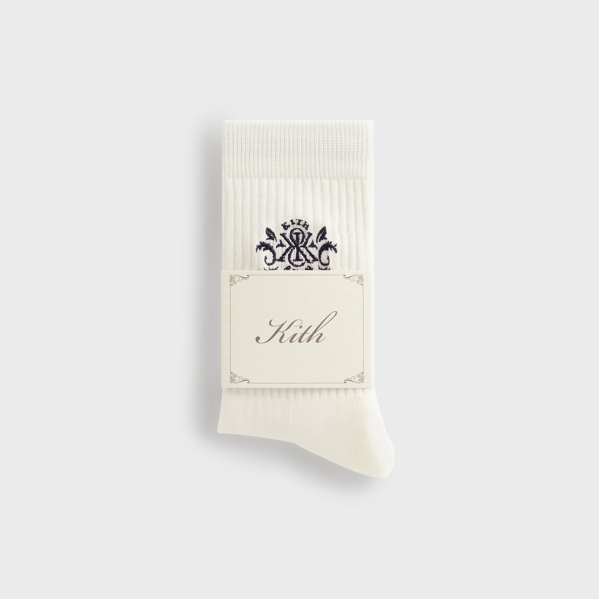 Men Kith Kith Ornate Crest Logo Crew Socks - Silk