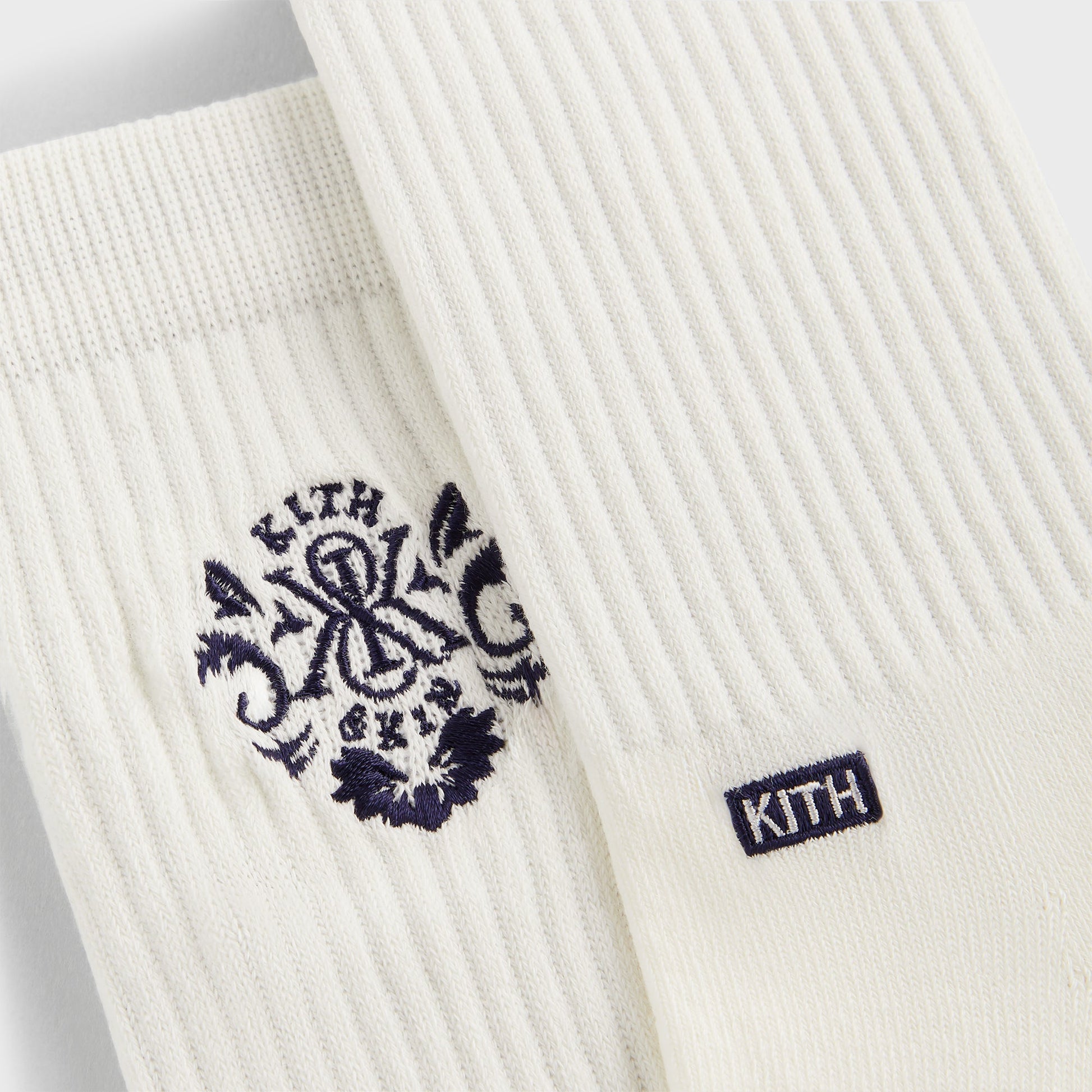 Men Kith Kith Ornate Crest Logo Crew Socks - Silk
