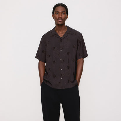 Men Kith Kith Short Sleeve Thompson Camp Collar Shirt - Kindling