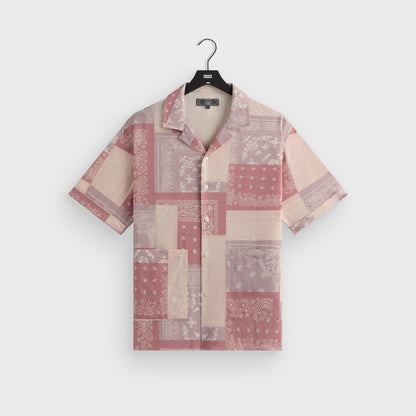 Men Kith Kith Silk Lyocell Bandana Reade Shirt - Pink Opal