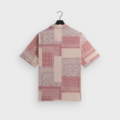 Men Kith Kith Silk Lyocell Bandana Reade Shirt - Pink Opal