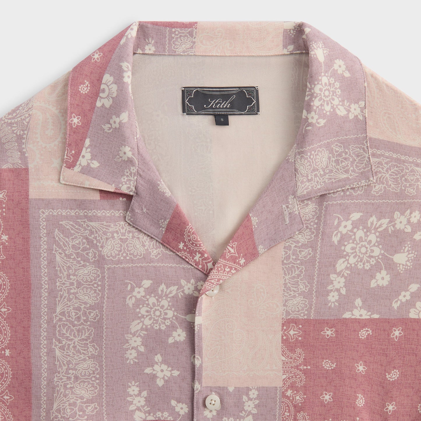 Men Kith Kith Silk Lyocell Bandana Reade Shirt - Pink Opal
