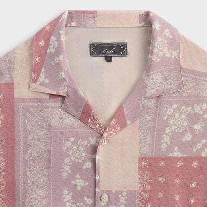 Men Kith Kith Silk Lyocell Bandana Reade Shirt - Pink Opal