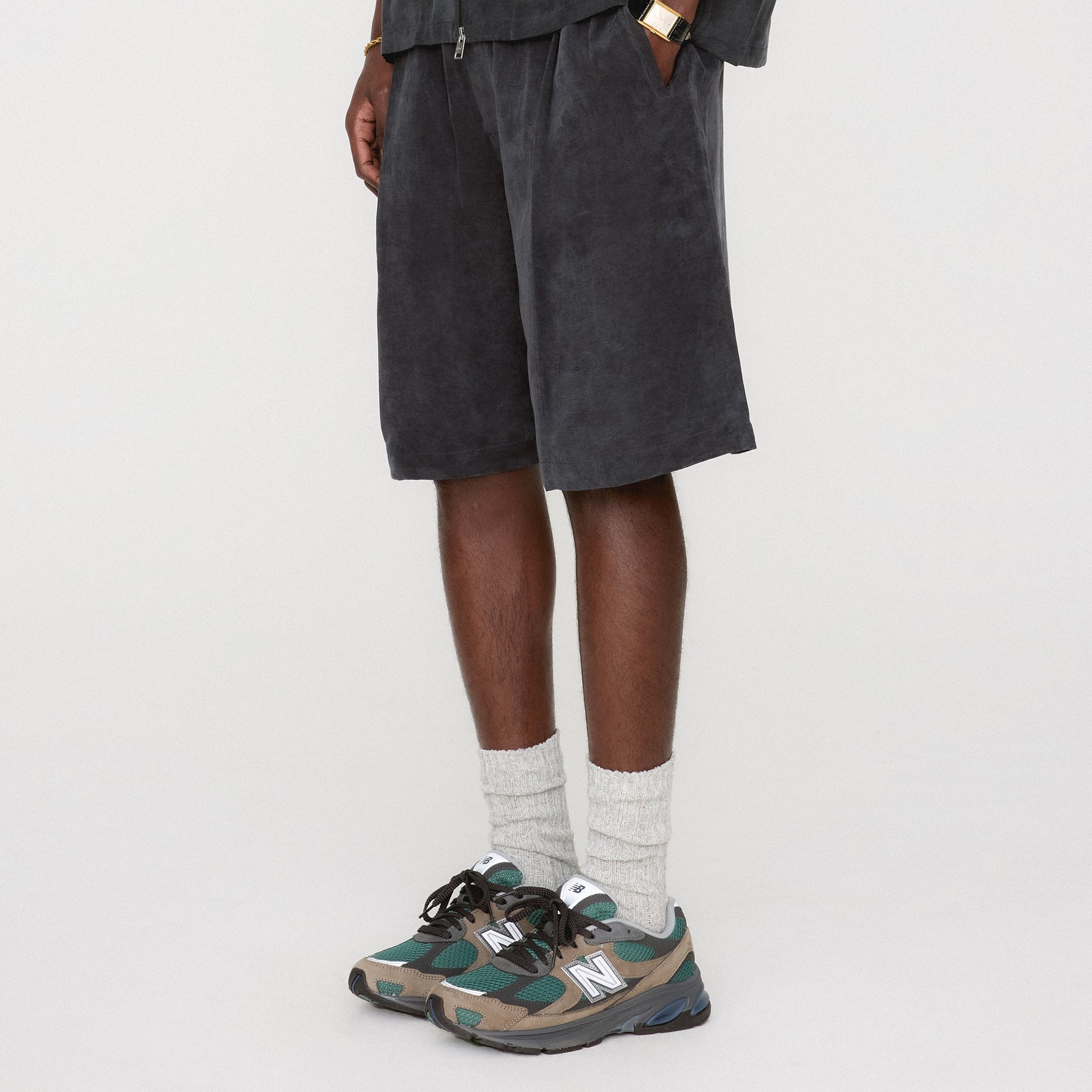 Men Kith Kith Cupro Linen Jude Short - Black