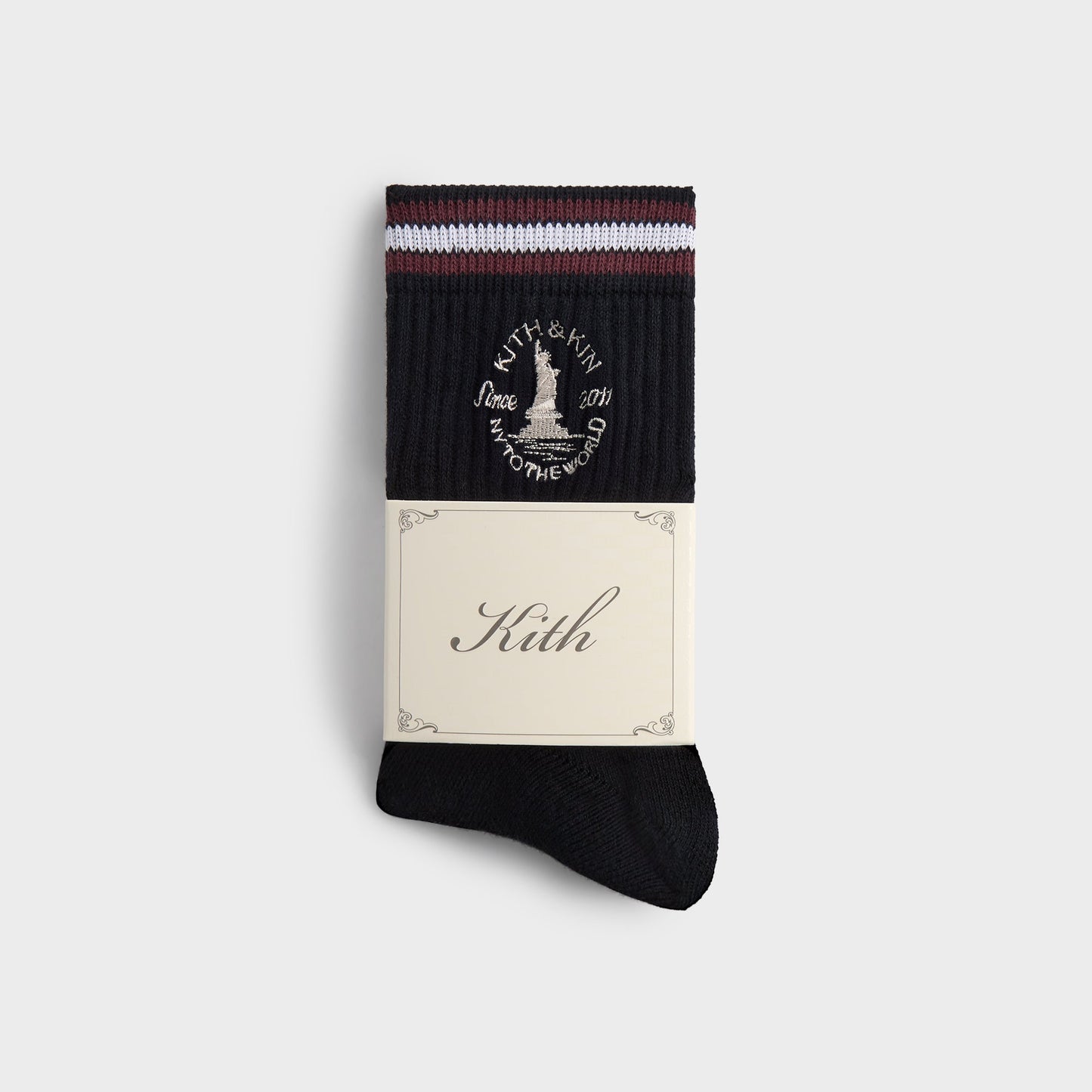 Men Kith Kith & Kin Logo Mid Crew Sock - Nocturnal