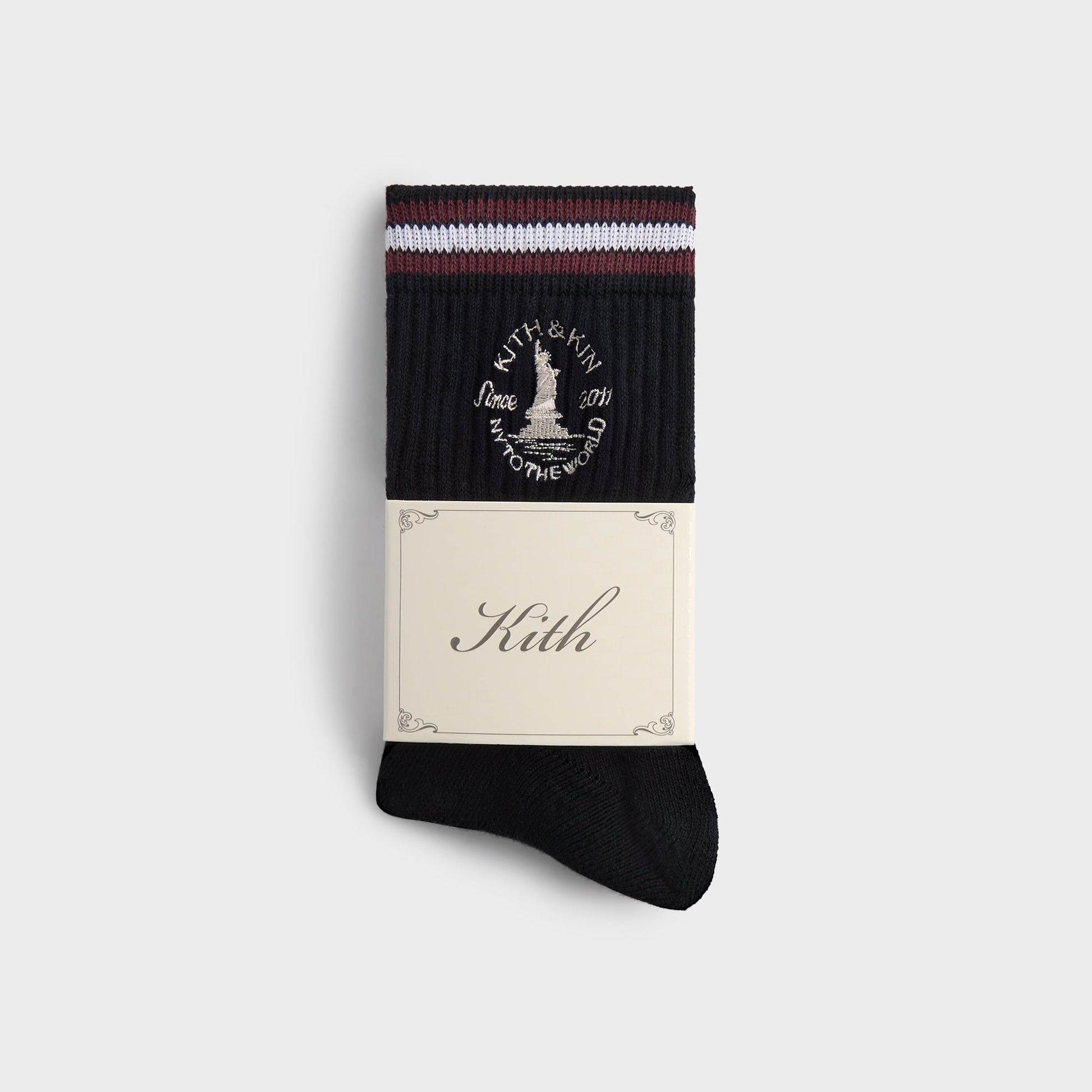 Men Kith Kith & Kin Logo Mid Crew Sock - Nocturnal