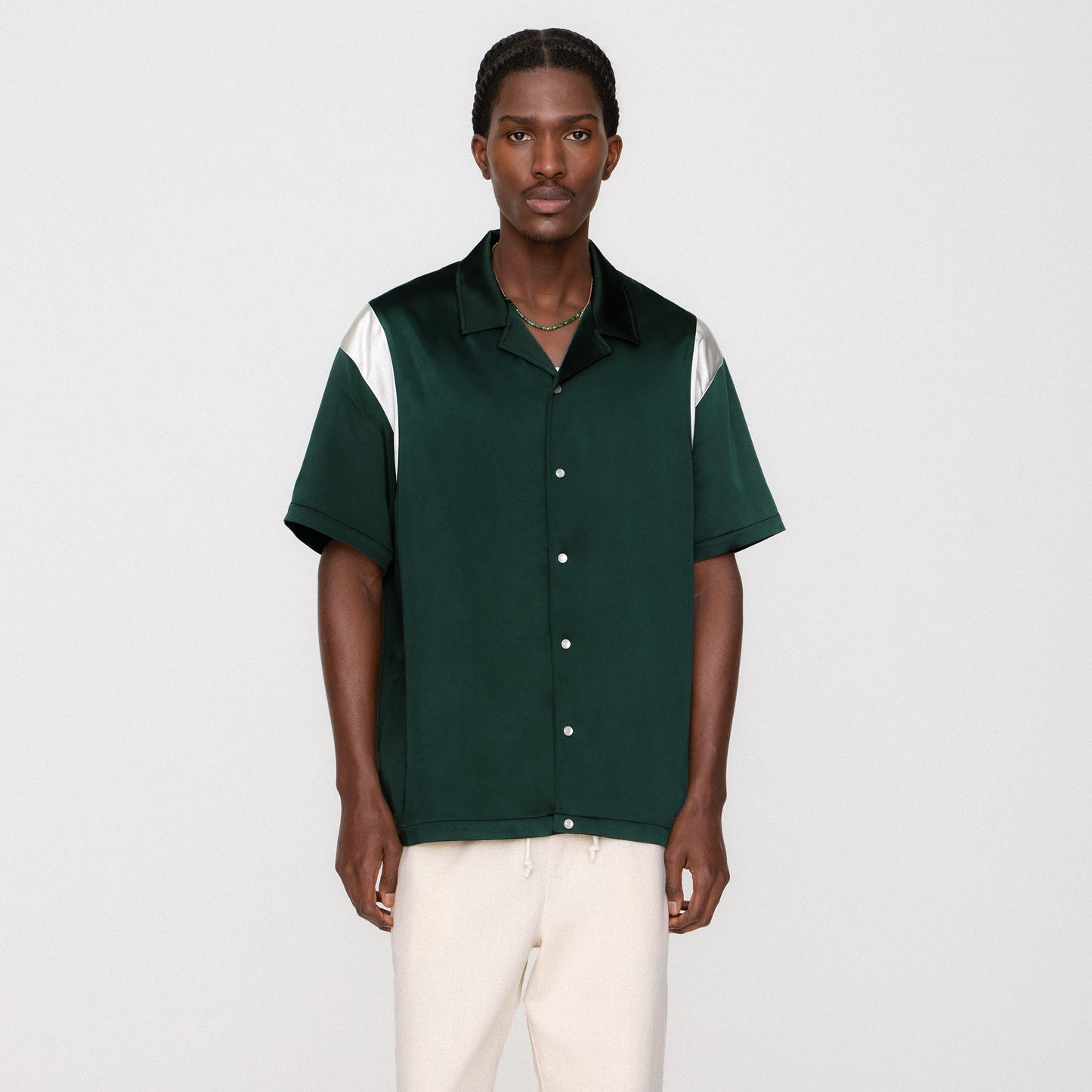 Men Kith &Kin Washed Satin Landon Souvenir Shirt - Stadium