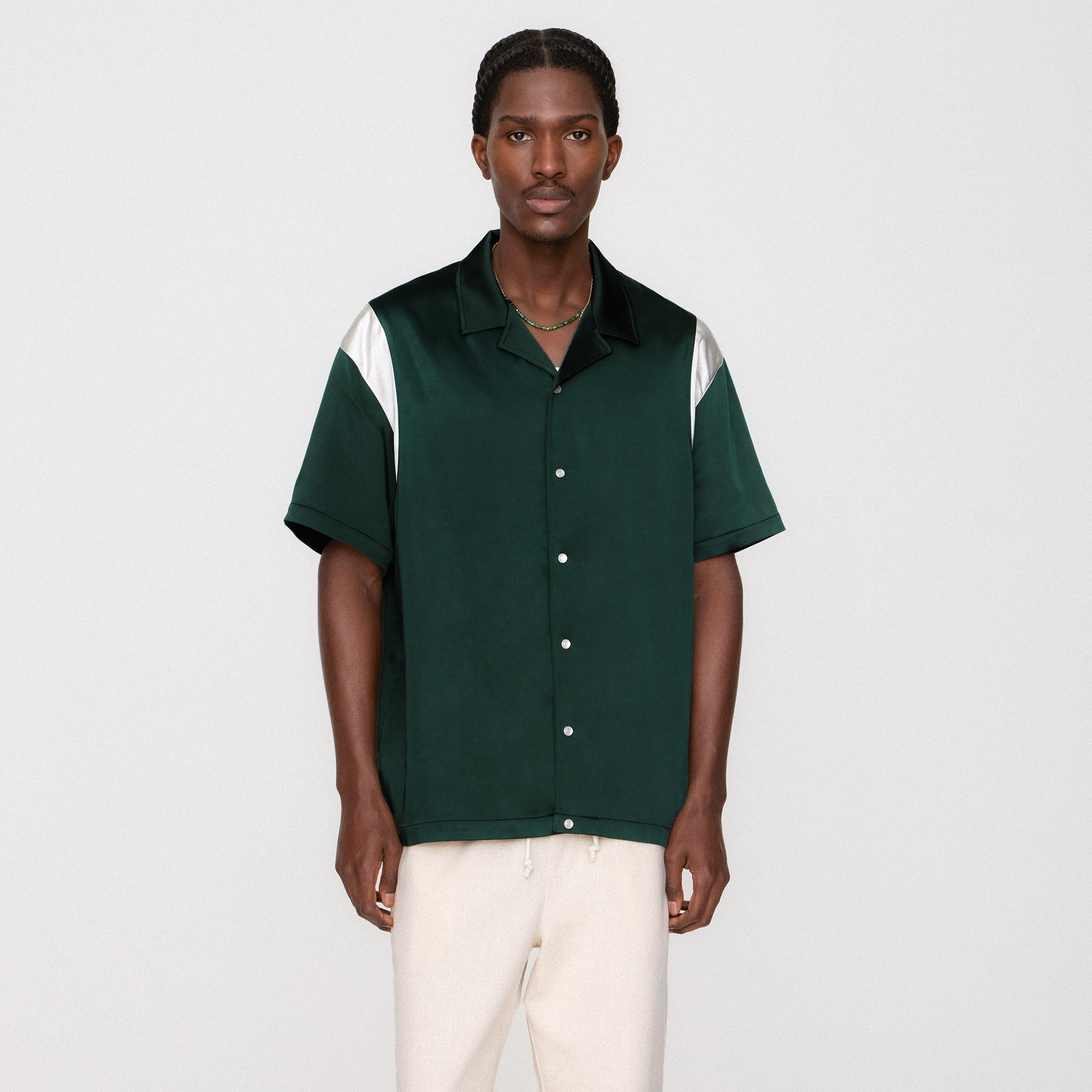 Men Kith &Kin Washed Satin Landon Souvenir Shirt - Stadium
