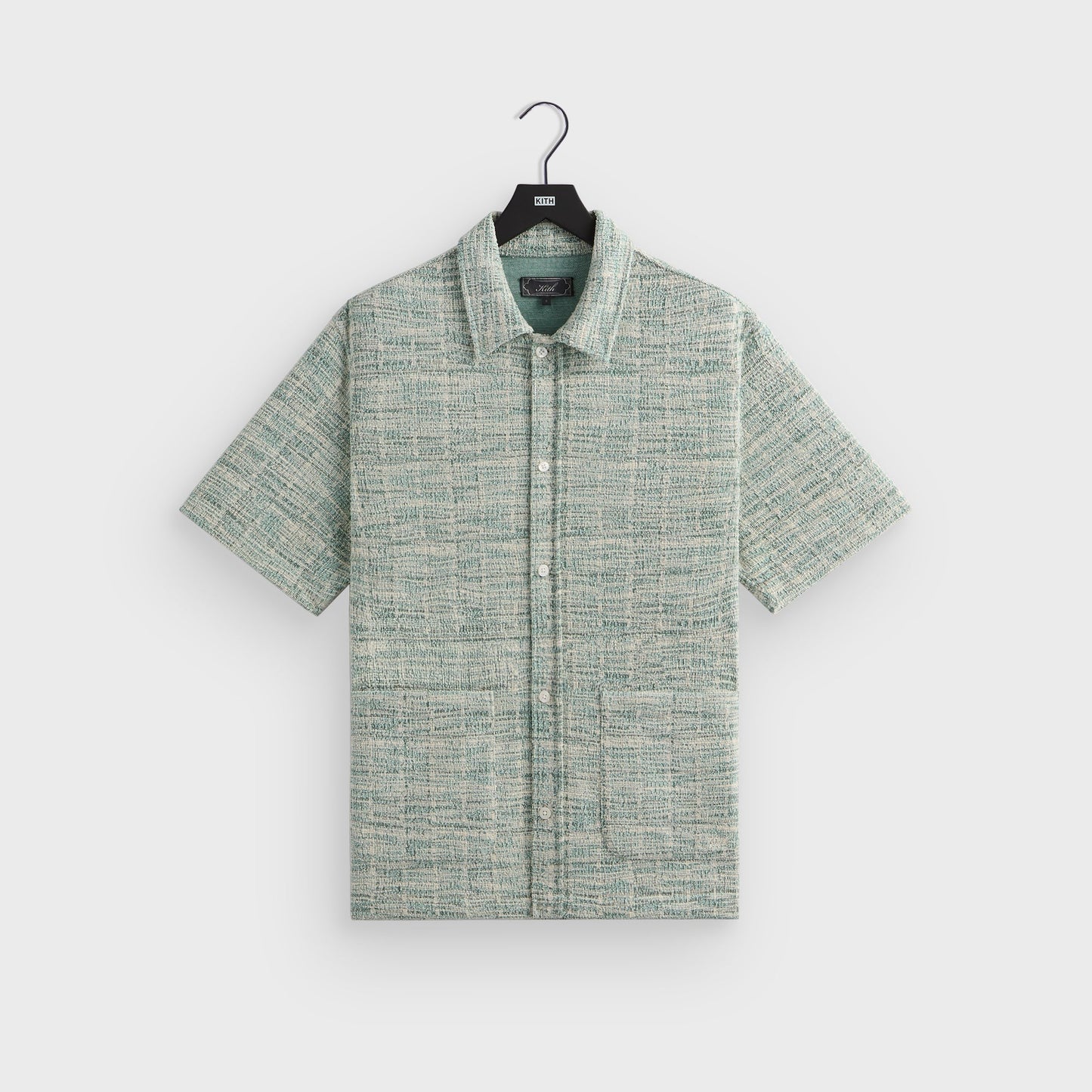 Men Kith Kith Tweed Short Sleeve Boxy Collared Overshirt - Mykonos