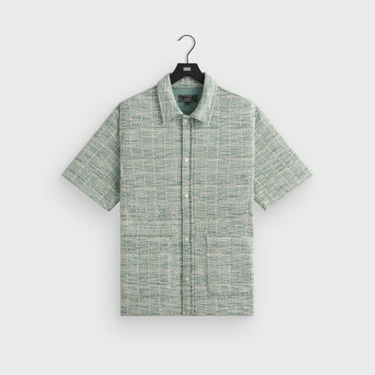 Men Kith Kith Tweed Short Sleeve Boxy Collared Overshirt - Mykonos