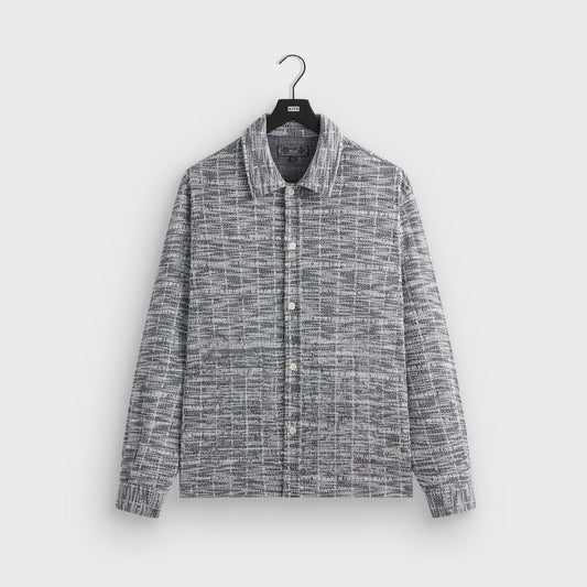 Men|Kids Kith Kith Tweed Long Sleeve Boxy Collared Overshirt - Nocturnal