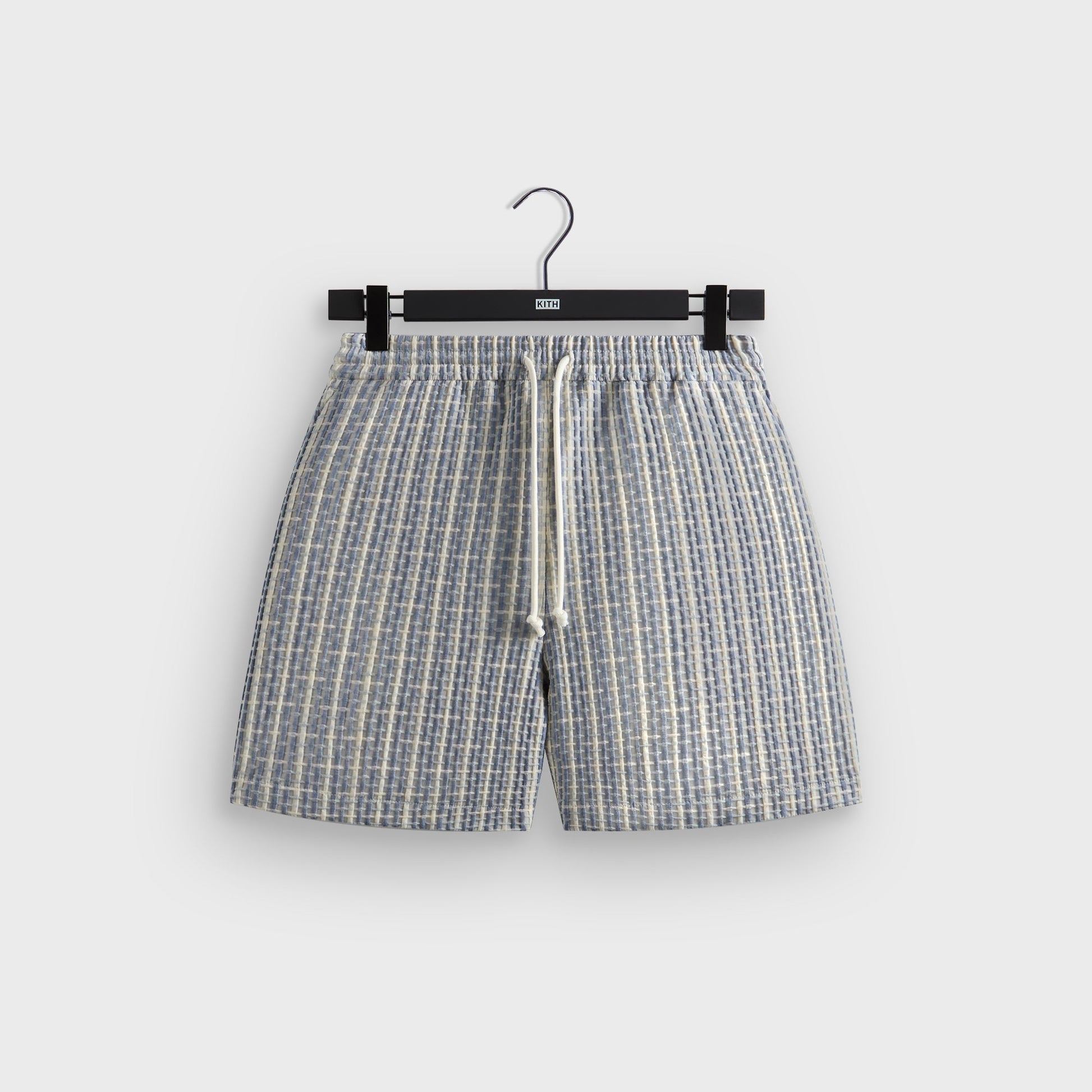 Men Kith Kith Bubble Check Active Short - Light Indigo