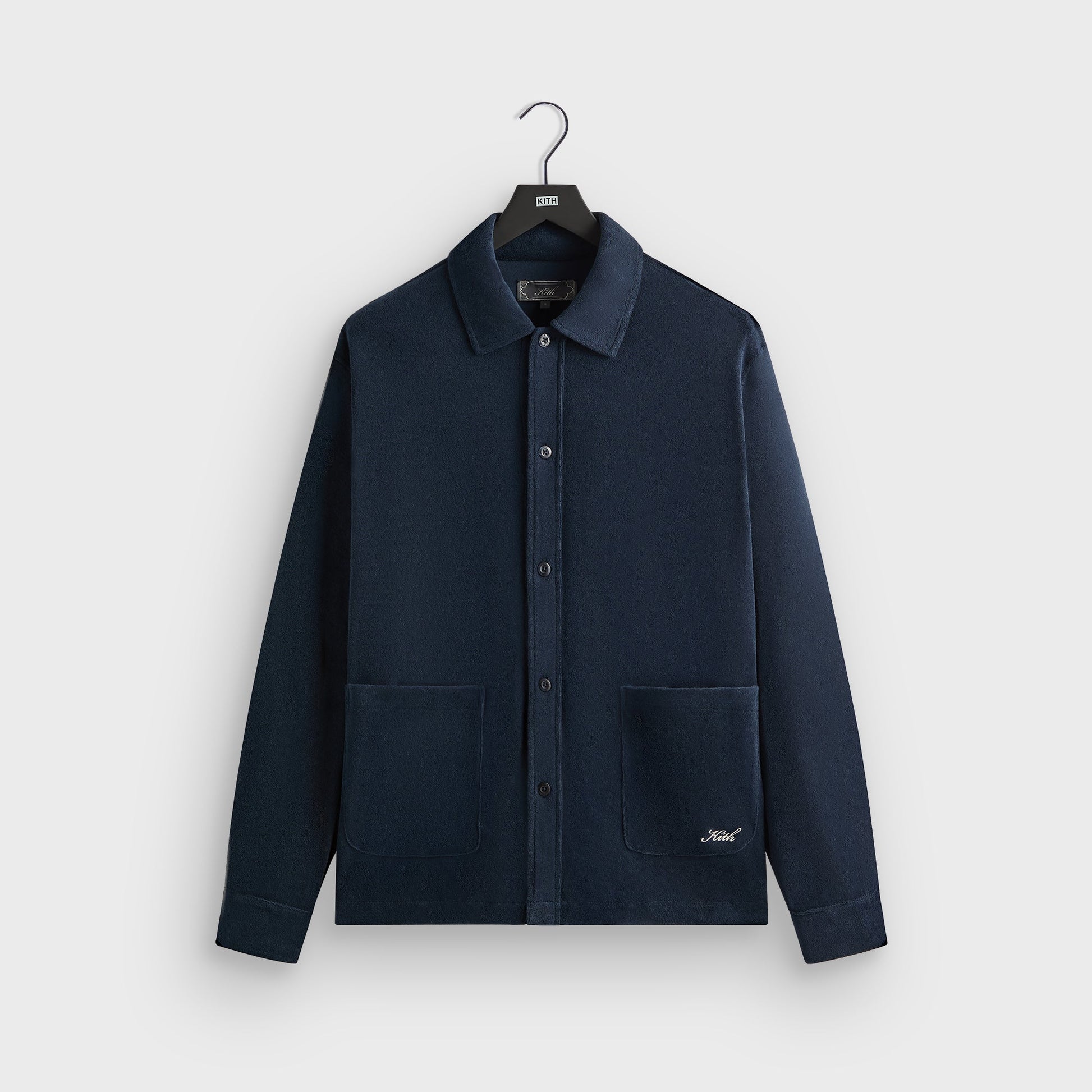 Men Kith Kith Terry Boxy Collared Overshirt - Nocturnal