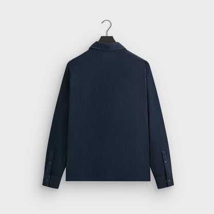 Men Kith Kith Terry Boxy Collared Overshirt - Nocturnal
