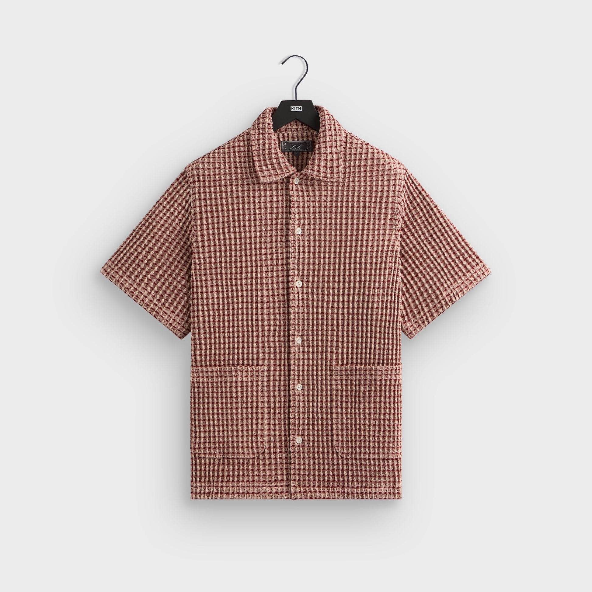 Men Kith Kith Geometric Diamond Short Sleeve Boxy Collared Overshirt - Bitters