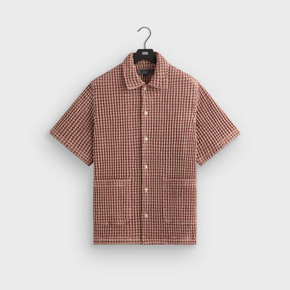 Men Kith Kith Geometric Diamond Short Sleeve Boxy Collared Overshirt - Bitters