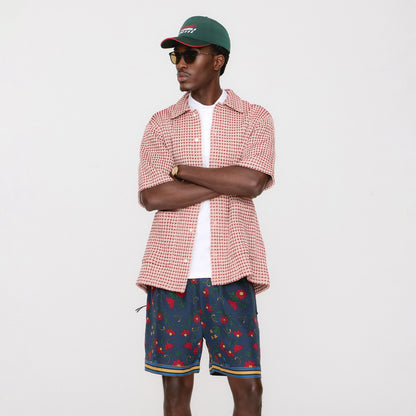 Men Kith Kith Geometric Diamond Short Sleeve Boxy Collared Overshirt - Bitters