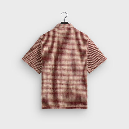 Men Kith Kith Geometric Diamond Short Sleeve Boxy Collared Overshirt - Bitters
