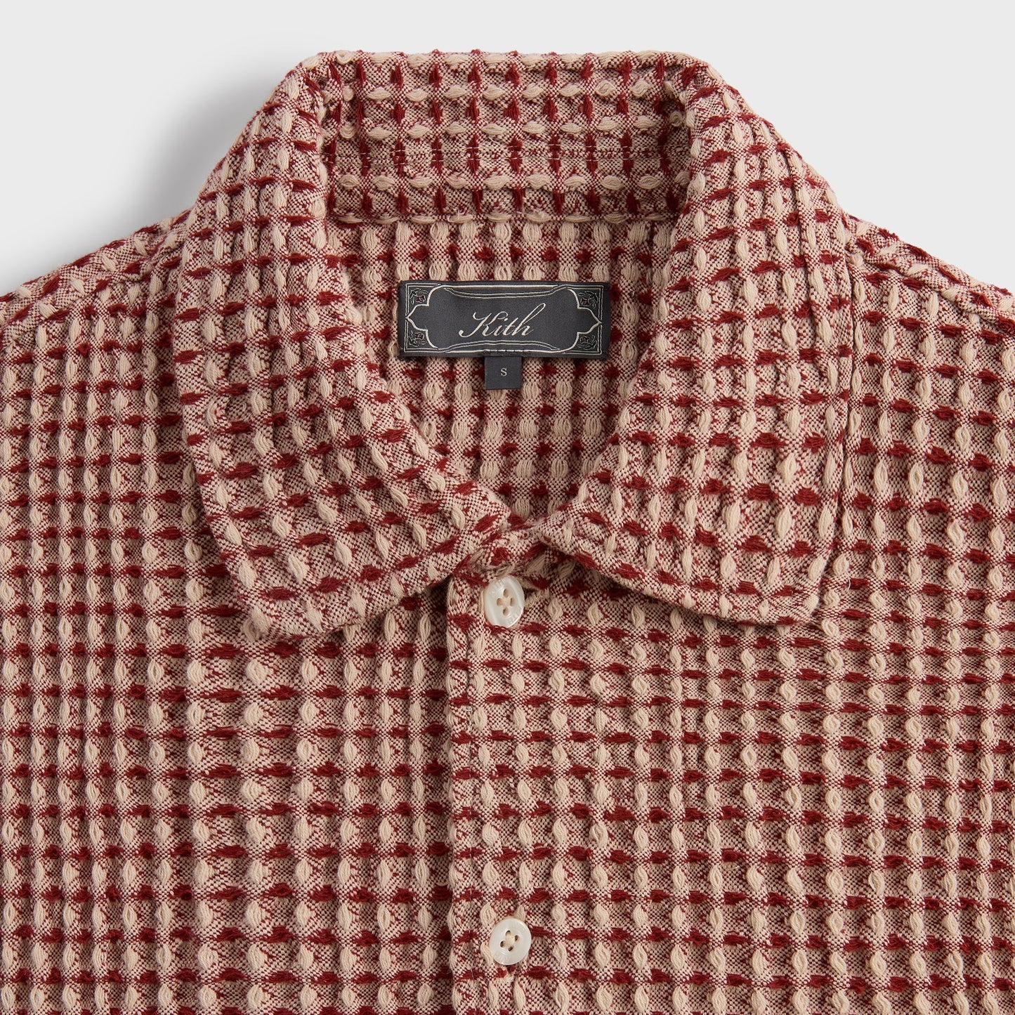 Men Kith Kith Geometric Diamond Short Sleeve Boxy Collared Overshirt - Bitters