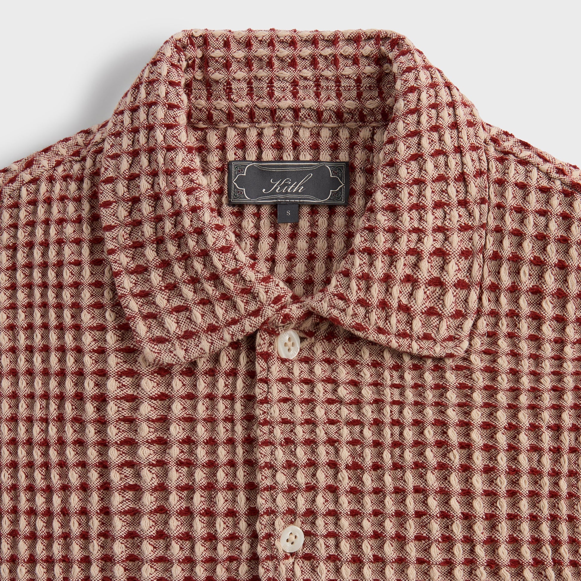 Men Kith Kith Geometric Diamond Short Sleeve Boxy Collared Overshirt - Bitters