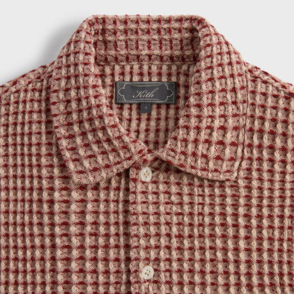 Men Kith Kith Geometric Diamond Short Sleeve Boxy Collared Overshirt - Bitters