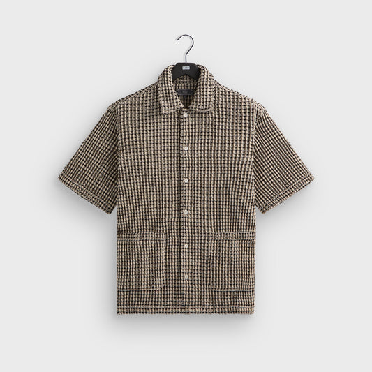 Men Kith Kith Geometric Diamond Short Sleeve Boxy Collared Overshirt - Black