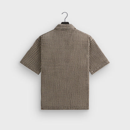 Men Kith Kith Geometric Diamond Short Sleeve Boxy Collared Overshirt - Black