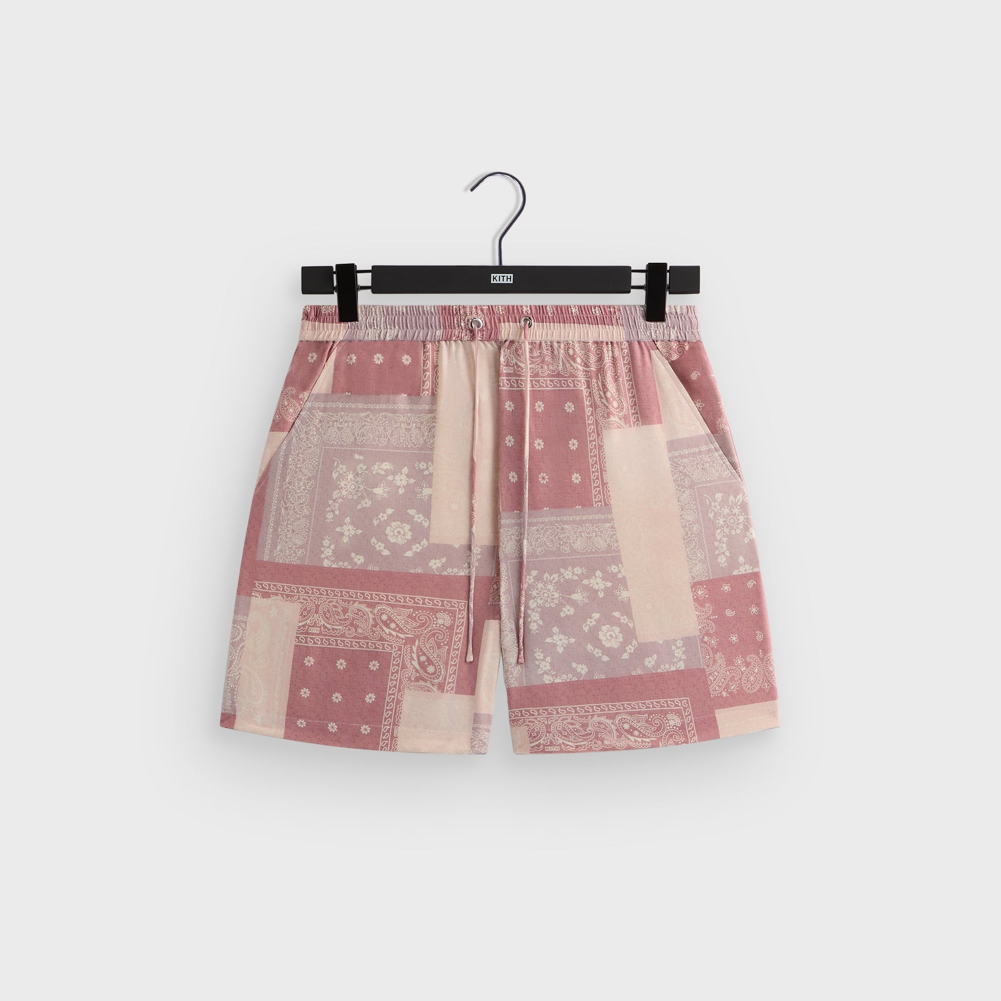 Men Kith Kith Silk Lyocell Bandana Cedar Short - Pink Opal
