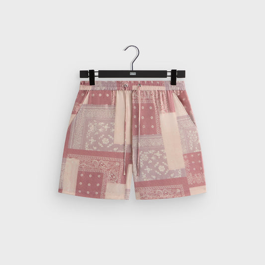 Men Kith Kith Silk Lyocell Bandana Cedar Short - Pink Opal