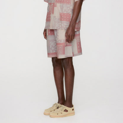 Men Kith Kith Silk Lyocell Bandana Cedar Short - Pink Opal
