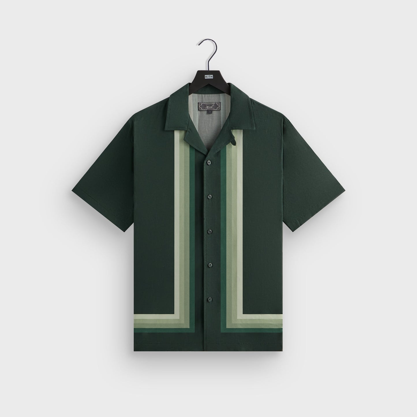 Men Kith Kith Border Stripe Thompson Camp Collar Shirt - Stadium