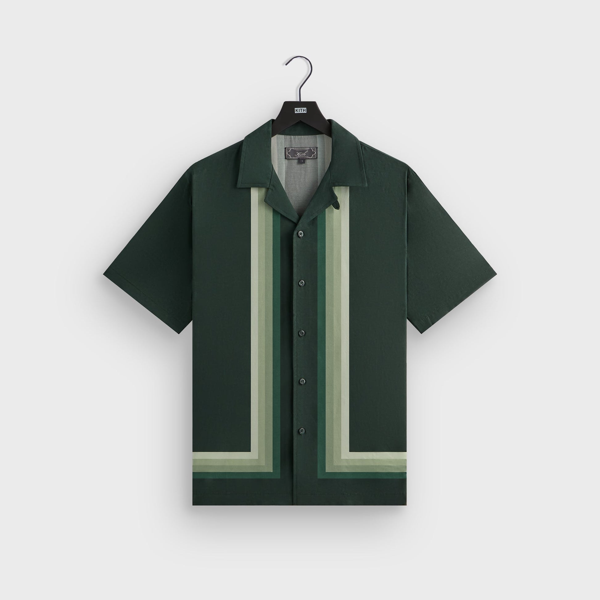 Men Kith Kith Border Stripe Thompson Camp Collar Shirt - Stadium