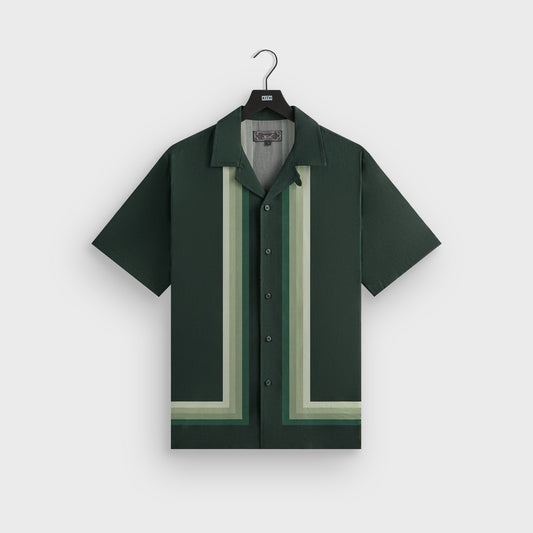 Men Kith Kith Border Stripe Thompson Camp Collar Shirt - Stadium