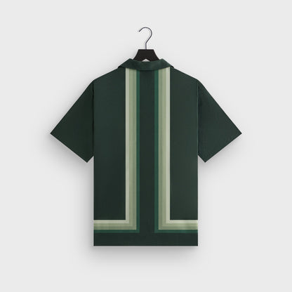 Men Kith Kith Border Stripe Thompson Camp Collar Shirt - Stadium