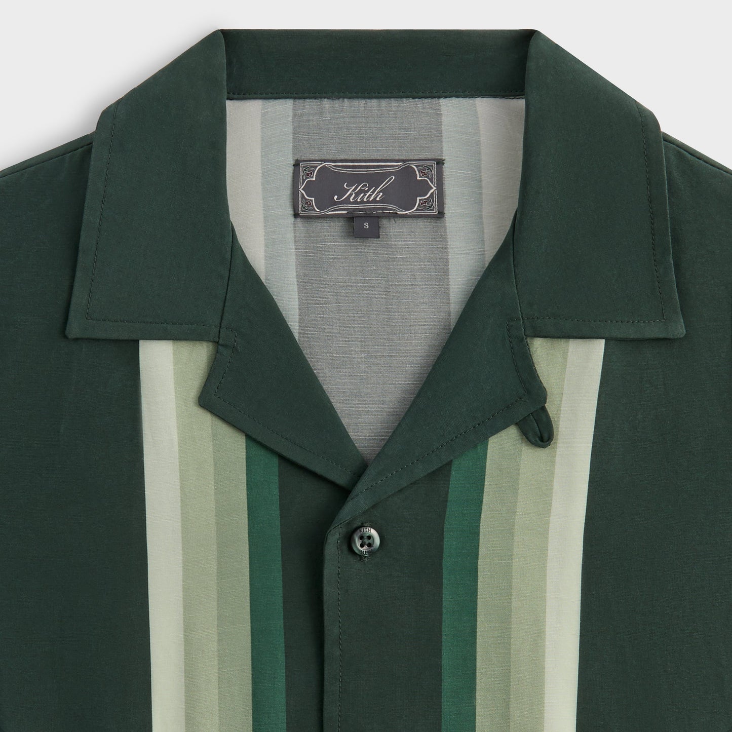Men Kith Kith Border Stripe Thompson Camp Collar Shirt - Stadium