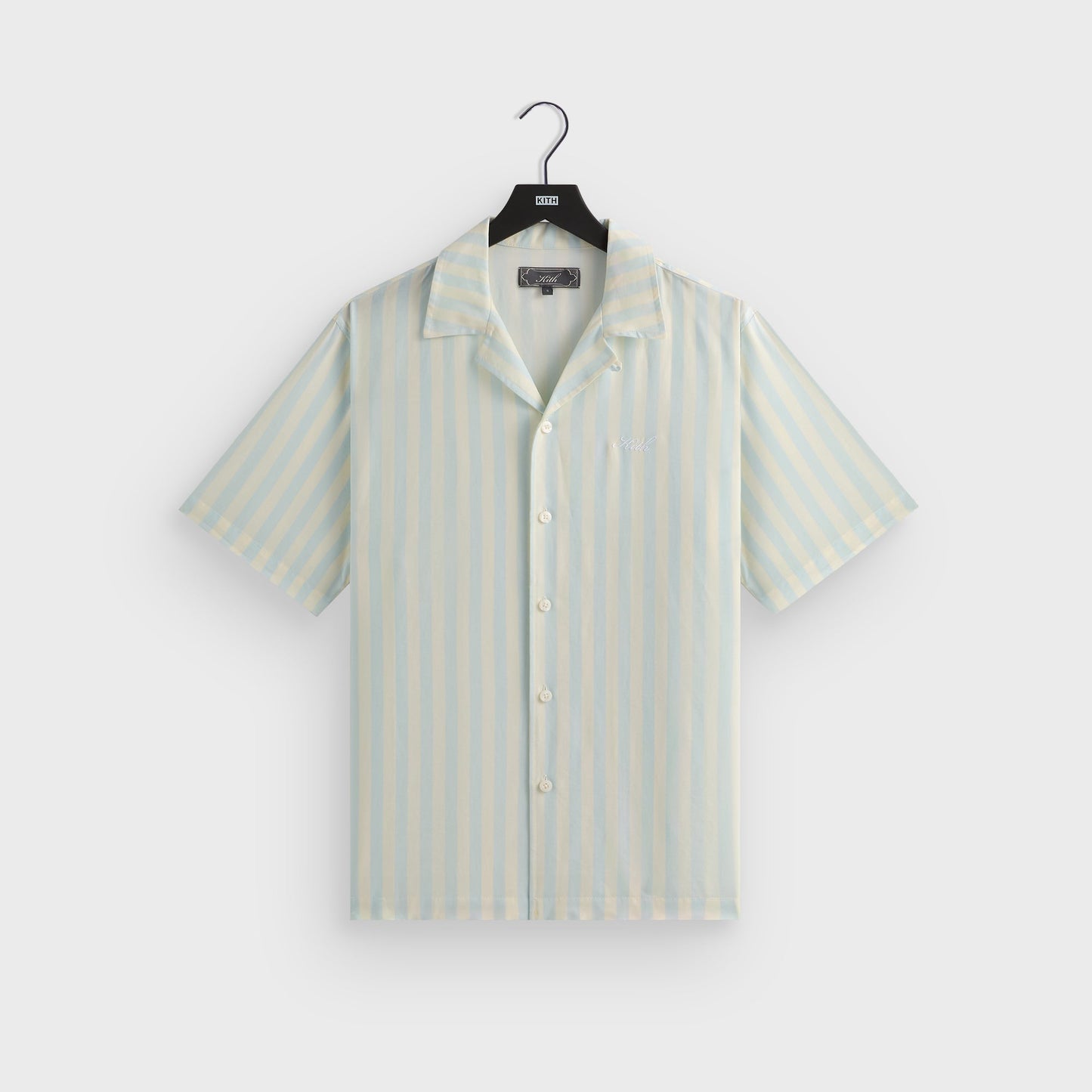 Men Kith Kith Striped Thompson Camp Collar Shirt - Light Indigo