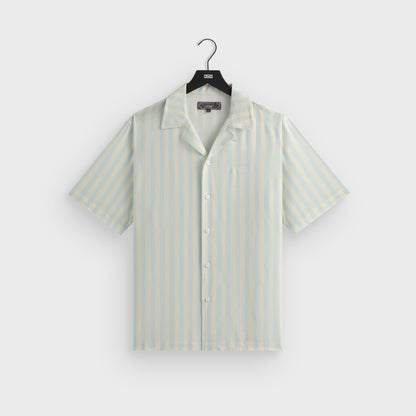 Men Kith Kith Striped Thompson Camp Collar Shirt - Light Indigo