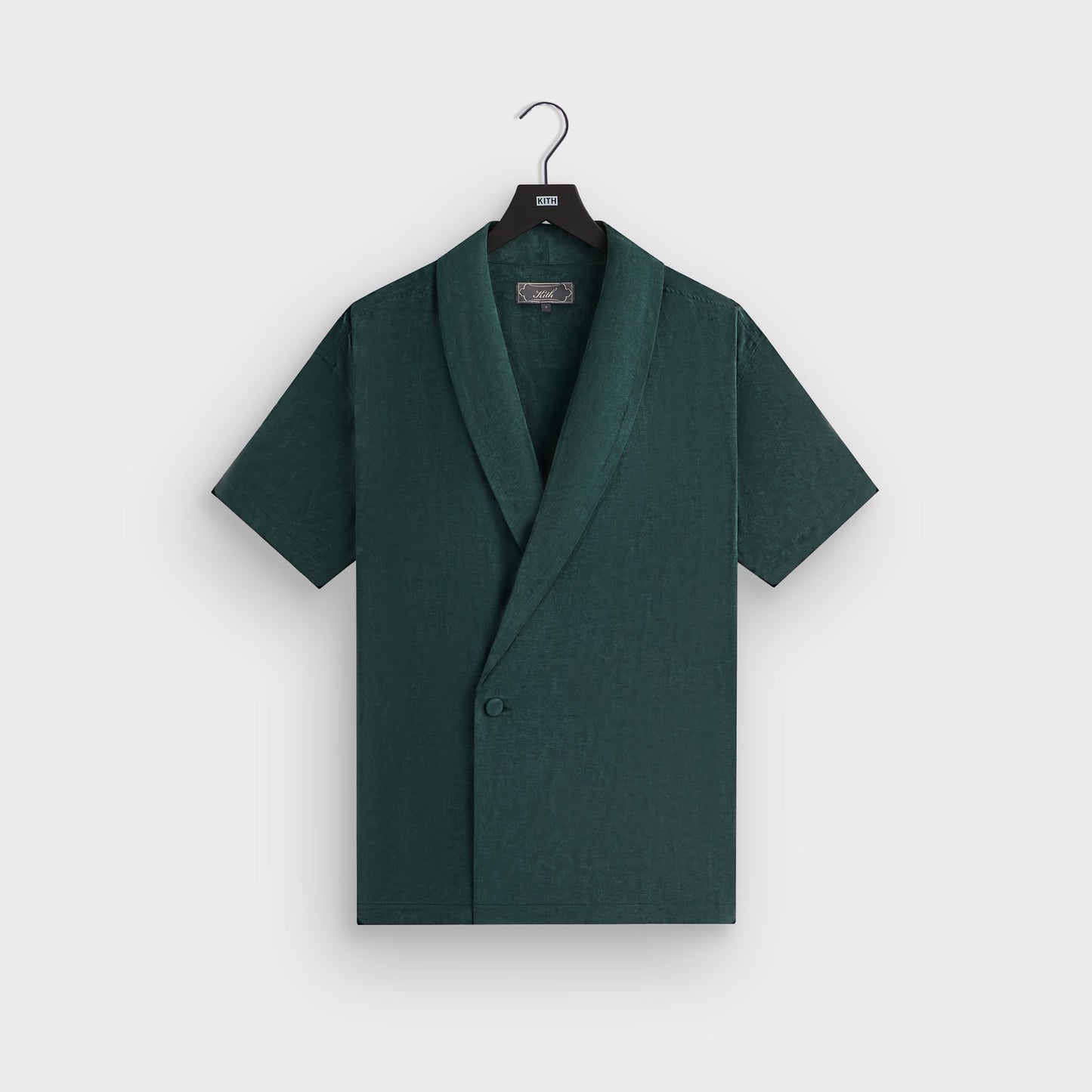 Men Kith Kith Cupro Linen Short Sleeve Thompson Crossover Shirt - Stadium