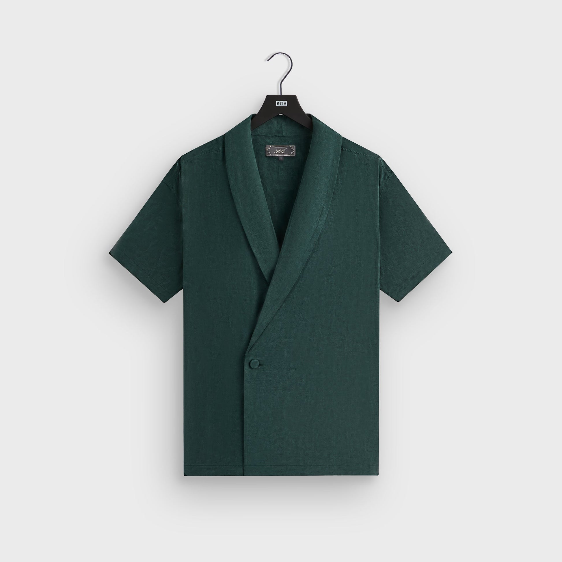 Men Kith Kith Cupro Linen Short Sleeve Thompson Crossover Shirt - Stadium