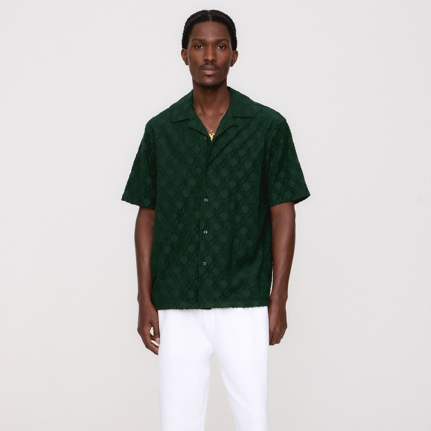 Men Kith Kith Monogram Terry Thompson Camp Collar Shirt - Stadium