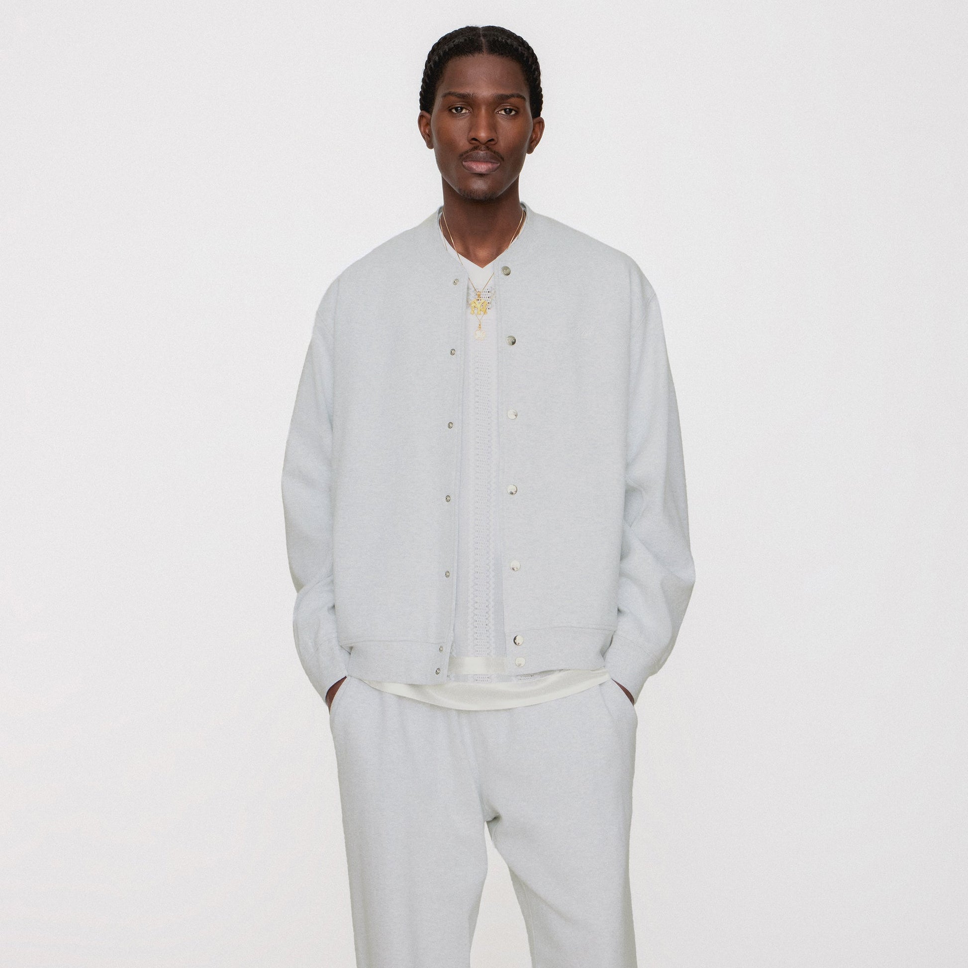 Men Kith Kith Marvin Bomber Jacket - Light Heather Grey