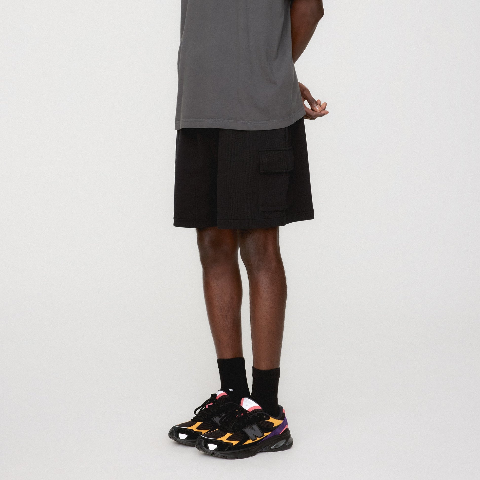Men Kith Kith Micro Waffle Fairfax Cargo Short - Black