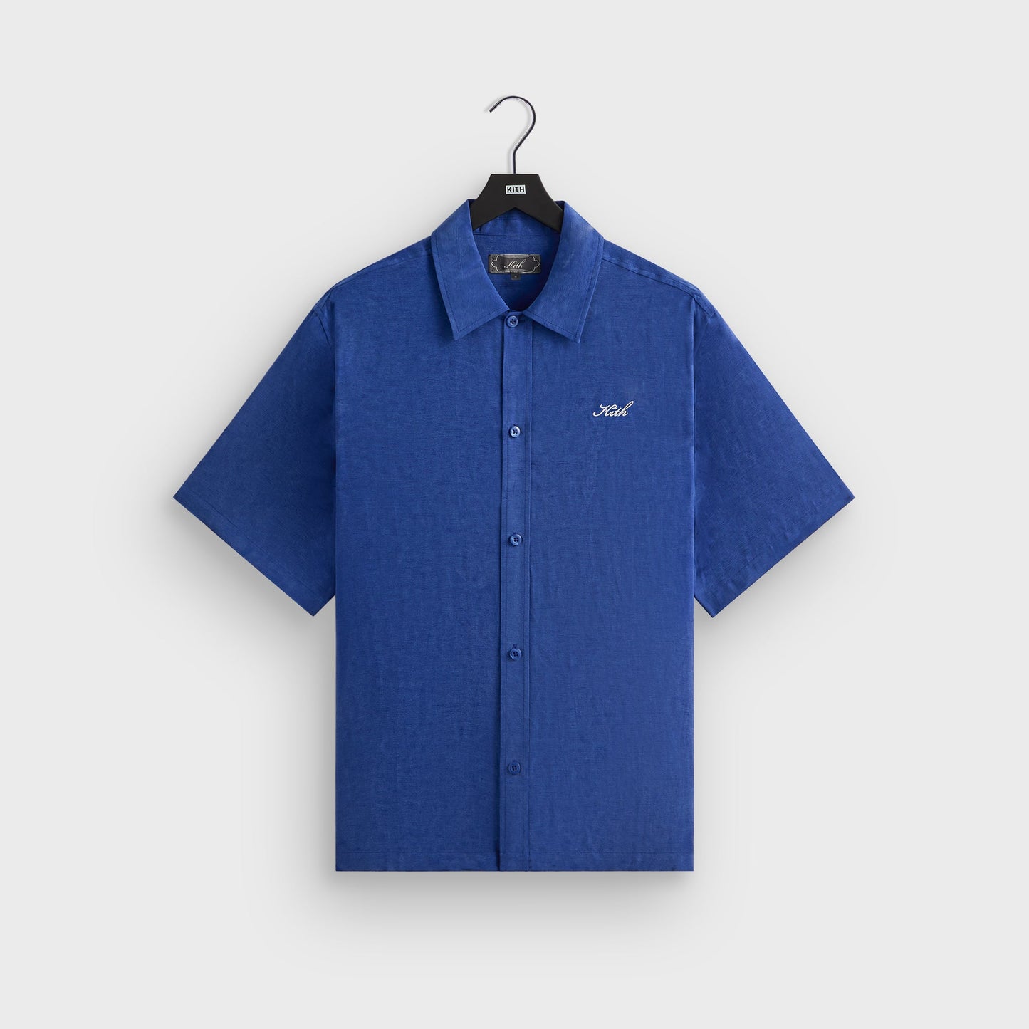 Men Kith Kith Cupro Linen Short Sleeve Boxy Collared Overshirt - Current