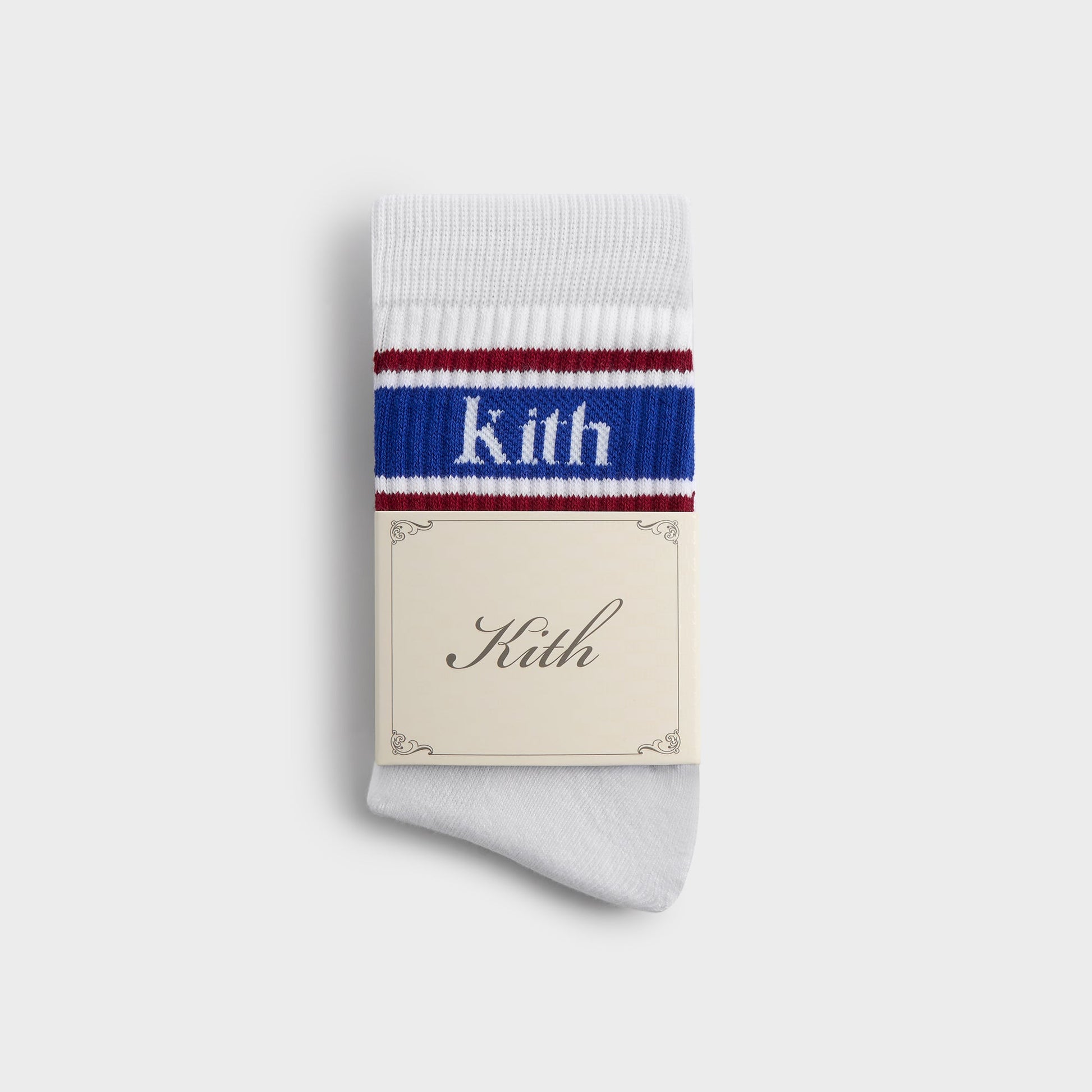 Men Kith Kith 3-Pack Variegated Striped Mid Crew Socks - White