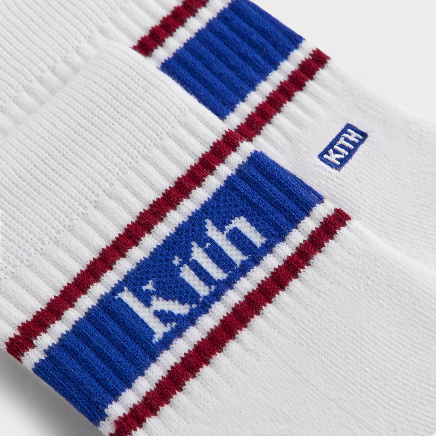 Men Kith Kith 3-Pack Variegated Striped Mid Crew Socks - White