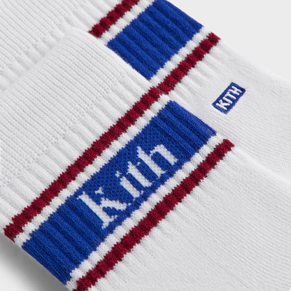 Men Kith Kith 3-Pack Variegated Striped Mid Crew Socks - White