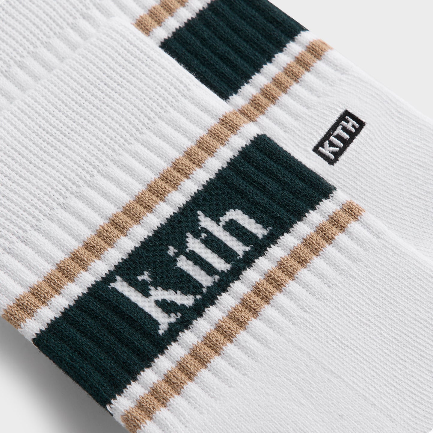 Men Kith Kith 3-Pack Variegated Striped Mid Crew Socks - White
