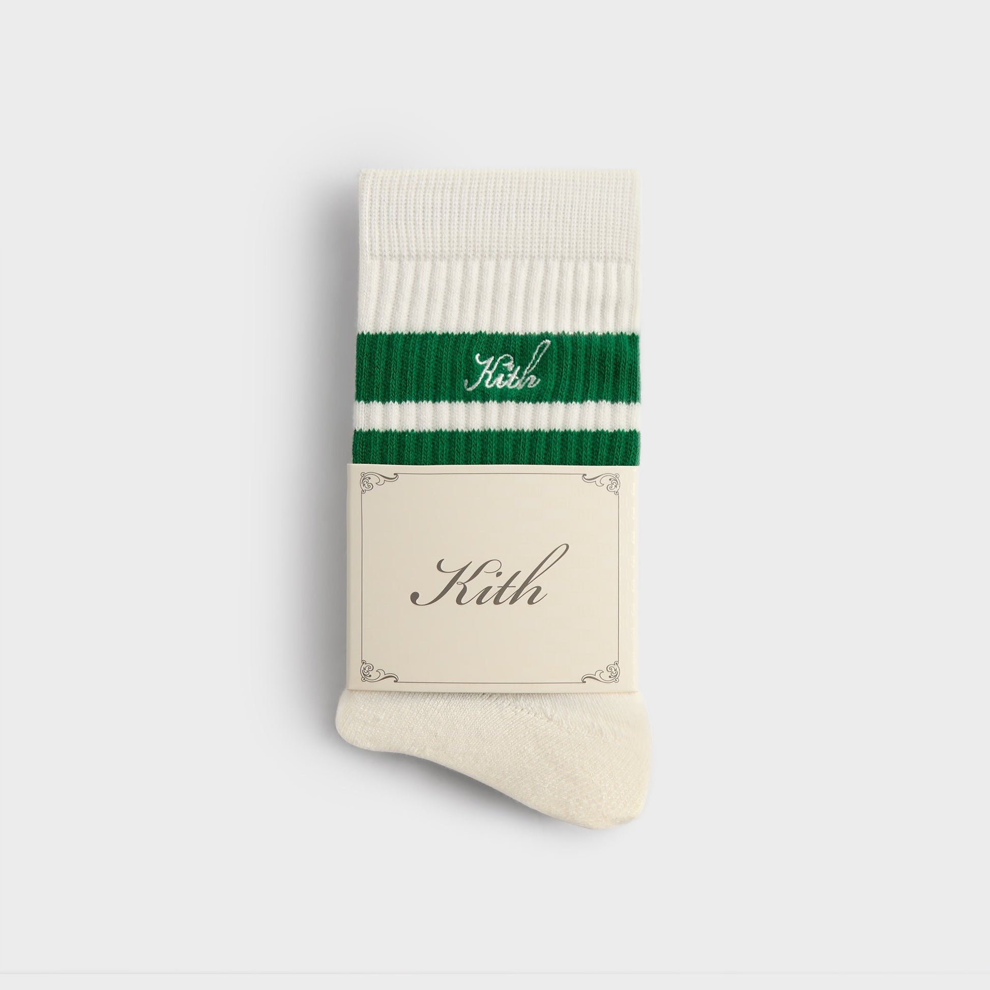 Men Kith Kith 3-Pack Striped Mid Crew Socks - White