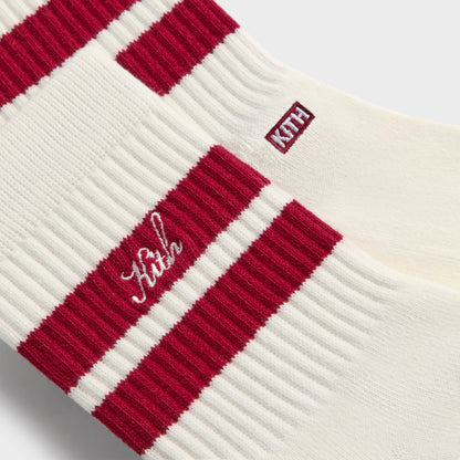 Men Kith Kith 3-Pack Striped Mid Crew Socks - White