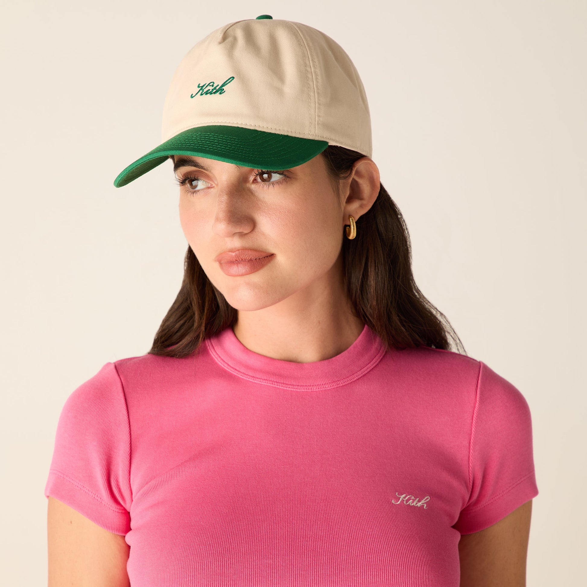 Women Kith Kith Women Two-Tone Cotton Twill Pinch Crown Cap - Newt